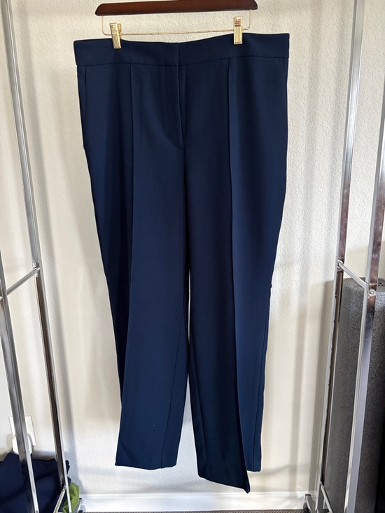 Ann Taylor Factory Pants - Ann Taylor Navy Straight-Leg Dress Pants